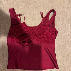 Red Lace Tank Top